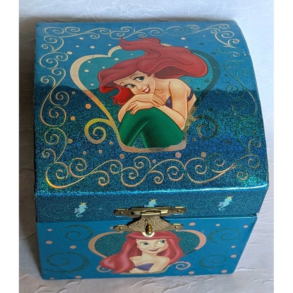 Vtg 80s Little Mermaid Musical Jewelry Box Disney Parks Ariel Under The Sea 1988 - Picture 14 of 16